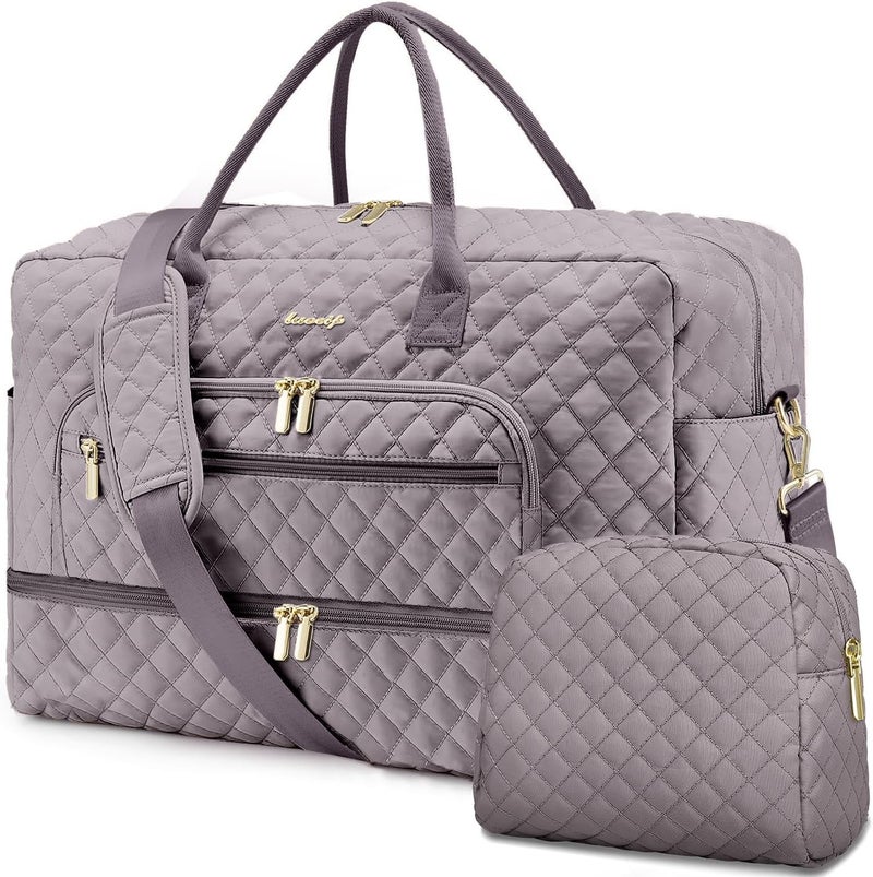 LUOCIP Travel Duffle Bag Weekender for Women - Carry-On Overnight Bag Personal Item Bag with Shoe Compartment & Wet Pocket Large Weekend Tote Bags with Toiletry Bag Hospital Bags for Labor and Delivery - Image 1